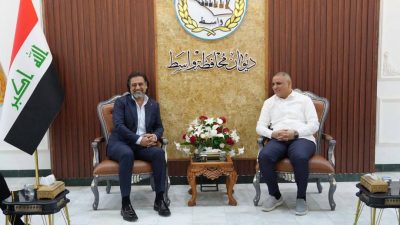 محافظ واسط يبحث مع رئيس مؤسسة البيت الثقافي العراقي عملية دعم المواهب والأيتام