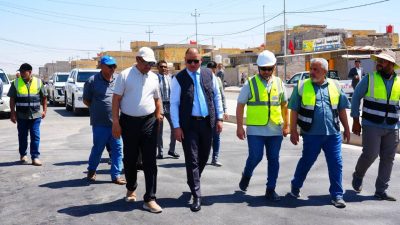 المياحي يشرف ميدانياً على تنفيذ المراحل النهائية لمشروع تطوير منطقة السفحة جنوب الكوت