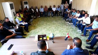 محافظ واسط يعقد اجتماعًا لمناقشة سبل تحسين الخدمات في منطقة حي الجوادين (شارع النفط) بمدينة الكوت
