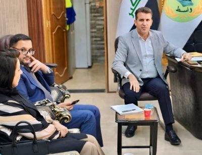 معاون محافظ واسط يستقبل وفد وزارة التخطيط بحضور النائب باسم الغريباوي