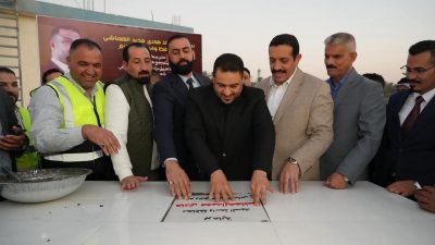 محافظ واسط يضع حجر الأساس لمشروع تأهيل وتوسعة طريق مزار السيد تاج الدين (رض)