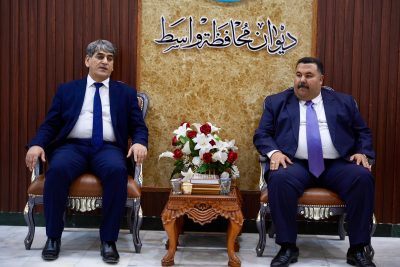 محافظ واسط يستقبل مدير ديوان الرقابة المالية في واسط السيد حميد وادي حمود والوفد المرافق له