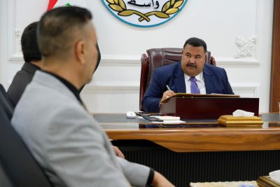 محافظ واسط  يستقبل عضو مجلس محافظة الديوانية السيد حسن أدنين الهلالي والوفد المرافق له