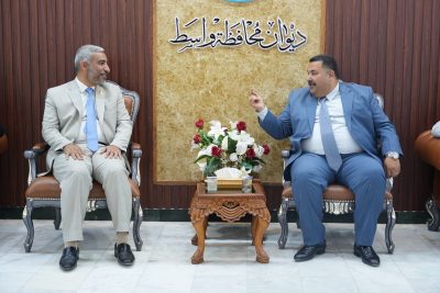 محافظ واسط يستقبل وفدًا كريماً من تيار الحكمة الوطني برئاسة النائب الدكتور علي غركان الدلفي