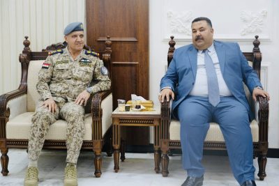 محافظ واسط يستقبل قائد طيران الجيش الفريق الطيار الركن محمد عبد الكريم الساعدي والوفد المرافق له