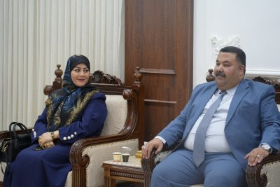 محافظ واسط يستقبل وفدًا من ائتلاف الإعمار والتنمية برئاسة السيدة النائب صبا السعيدي