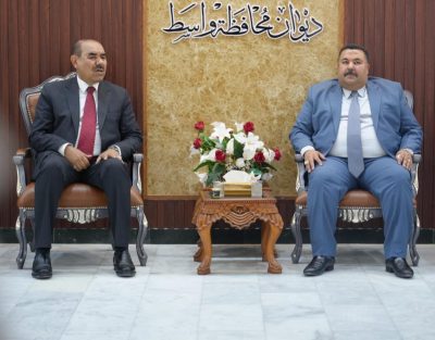 محافظ واسط يستقبل وفداً من أعضاء ائتلاف دولة القانون في واسط برئاسة السيد صادق الموزاني