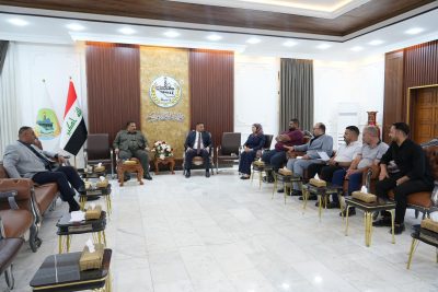 محافظ واسط يستقبل وفداً من دائرة العمل والتدريب المهني، بحضور نائب رئيس مجلس المحافظة الأستاذ حيدر عجاج الشمري وعضو مجلس المحافظة الأستاذ سلام عبد الحسن العجيلي.