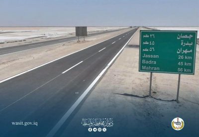 طريق كوت – بدرة – مهران بحلة جديدة.. إنجاز 63 كم لتعزيز حركة المسافرين والتجارة