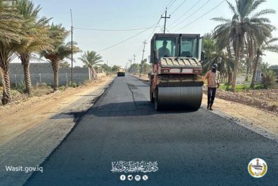 بتوجيه محافظ واسط.. المباشرة بأعمال إكساء طريق بيت رضيو